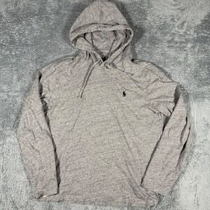 Polo‎ Ralph Lauren Lightweight Hoodie Gray Chest Pony Mens SIze Medium